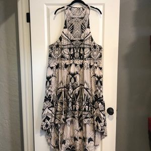 Free People Black and Cream High-Low Dress